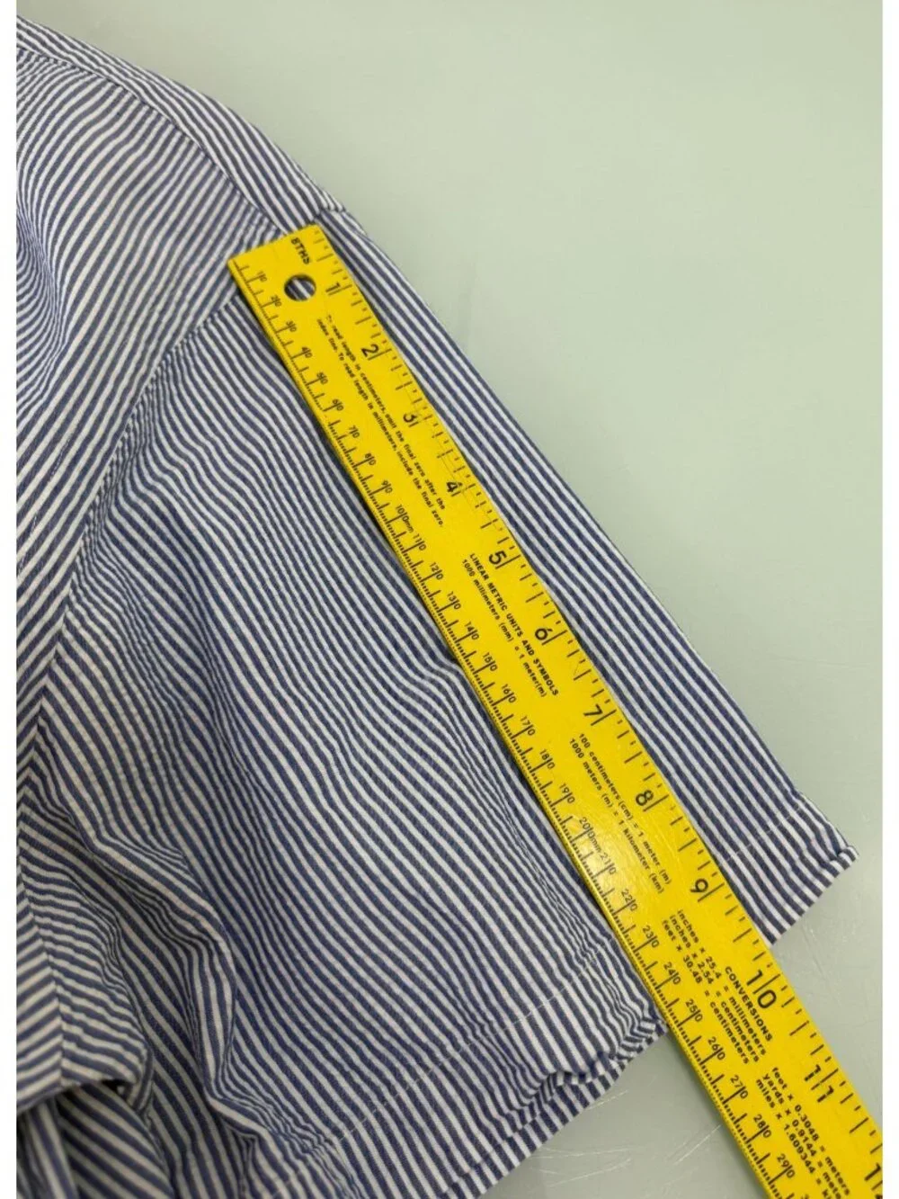 Polo Ralph Lauren Shirt Mens Large L Seersucker Short Sleeve Striped Button Down
